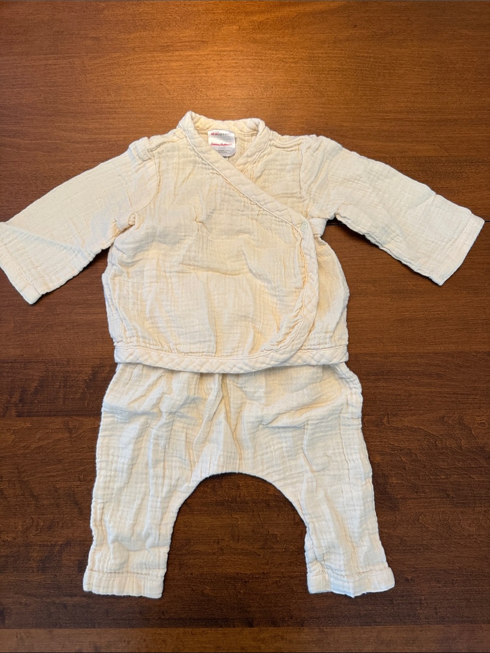 Hanna Andersson Cream Muslin Wrap Top & Pants Set
